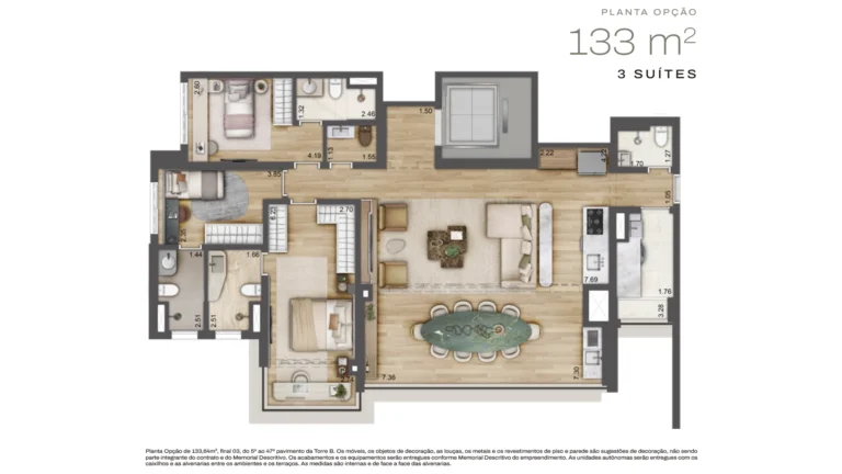 Planta opção 113m²