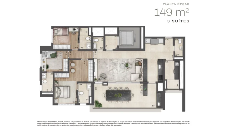 Planta opção 149m²
