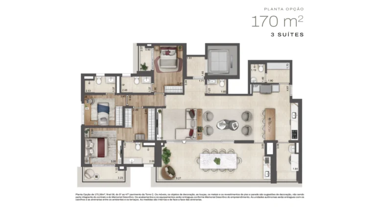 Planta opção 170m²