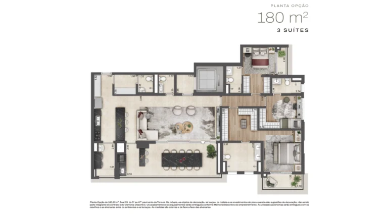 Planta opção 180m²