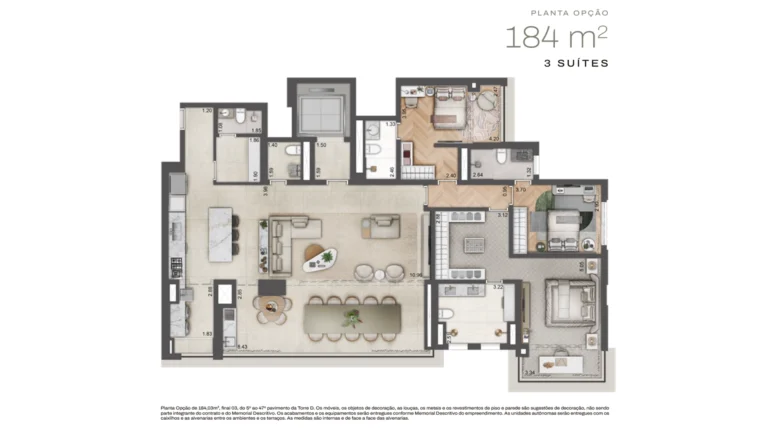 Planta opção 184m²
