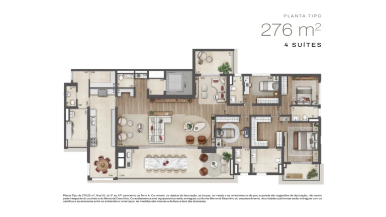 Planta tipo 276m²